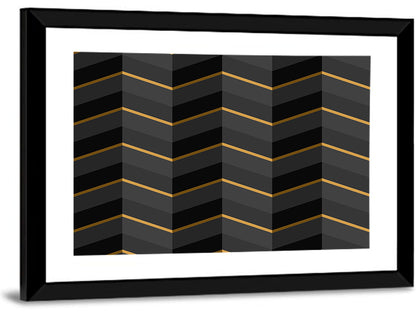 Black Stripes Golden Accent Wall Art