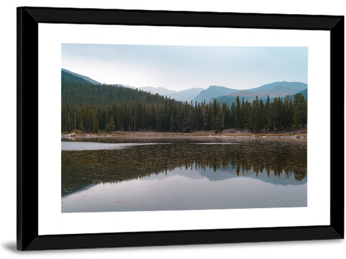 Echo Lake Park Reflection Wall Art as a framed print