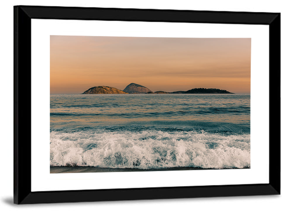 Cagarras Island Sunset Beach Wall Art