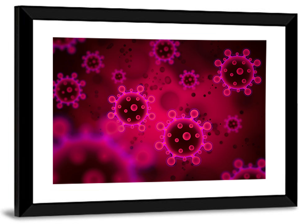 Microscopic Virus Particle Study Wall Art