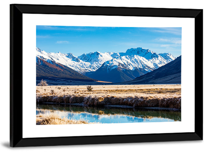 Canterbury Mountain Valley Wall Art as a framed print