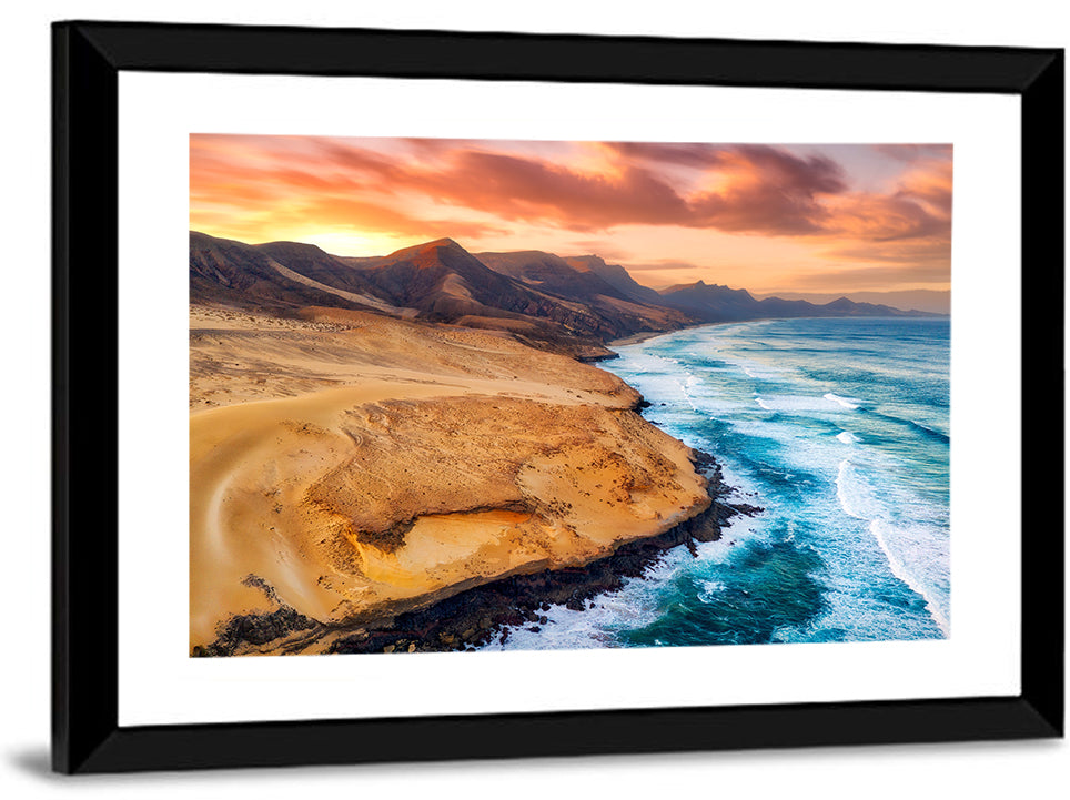 Playa Veril Manso Sunset Seascape Wall Art