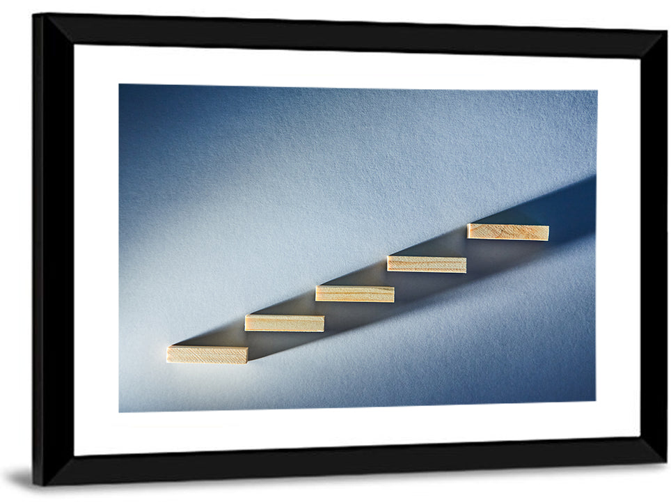 Five Wooden Steps Abstraction Wall Art