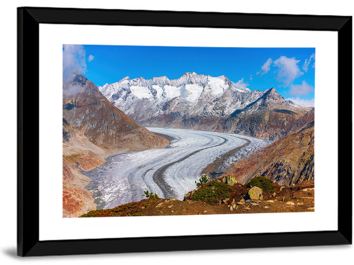 Aletsch Glacier Valley Wall Art as a framed print
