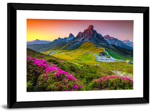 Mountain Pass Flowery Fields Wall Art