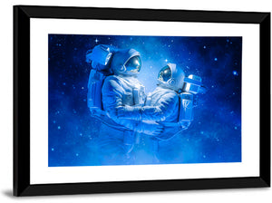 Astronaut Couple in Space Wall Art