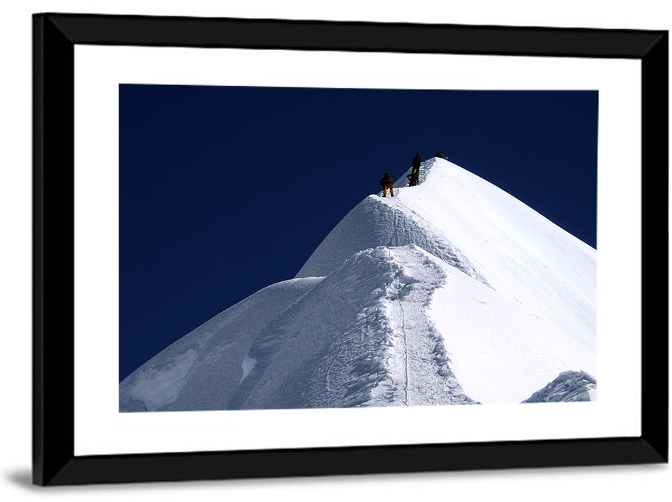 Climbers on a Snowy Himalayan Peak Wall Art