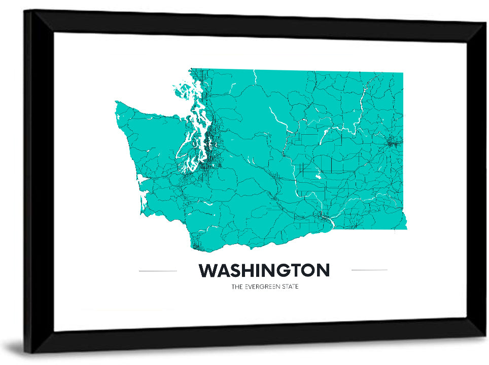 Washington State Minimalist Map Wall Art