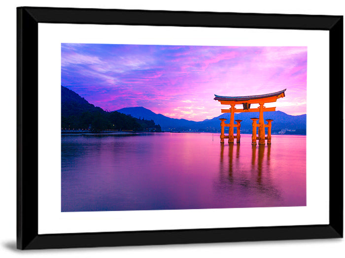 Miyajima Torii at Sunset Wall Art as a framed print