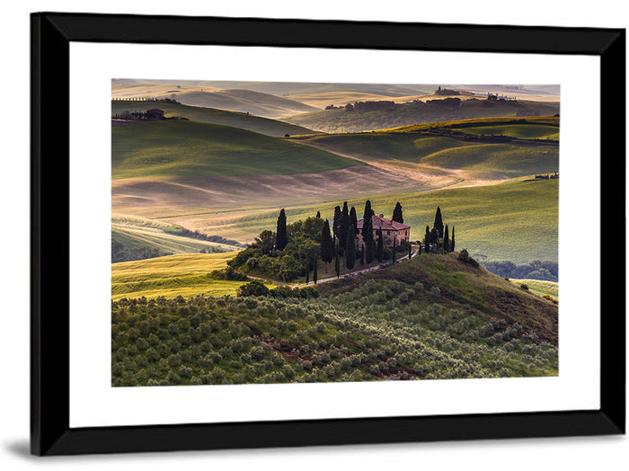 Val D'orcia Meadow Hills Wall Art as a framed print