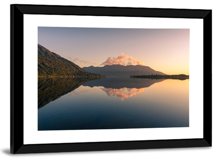 Lake Brunner Sunset Wall Art as a framed print