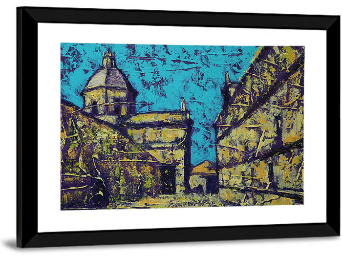 Las Agustinas Alleyway Abstraction Wall Art as a framed print