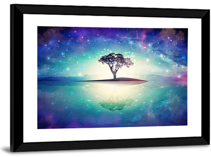 Island Tree and Starry Night Wall Art