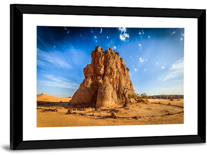 Algerian Desert Rock Carvings Wall Art as a framed print