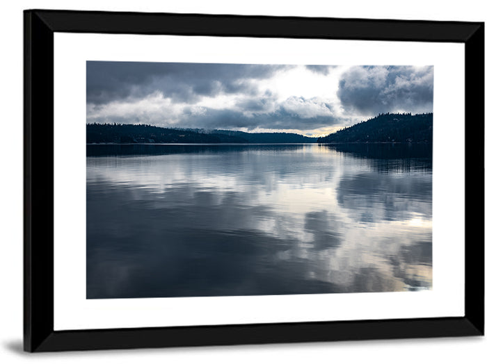 Coeur D'alene Lake Reflection Wall Art as a framed print