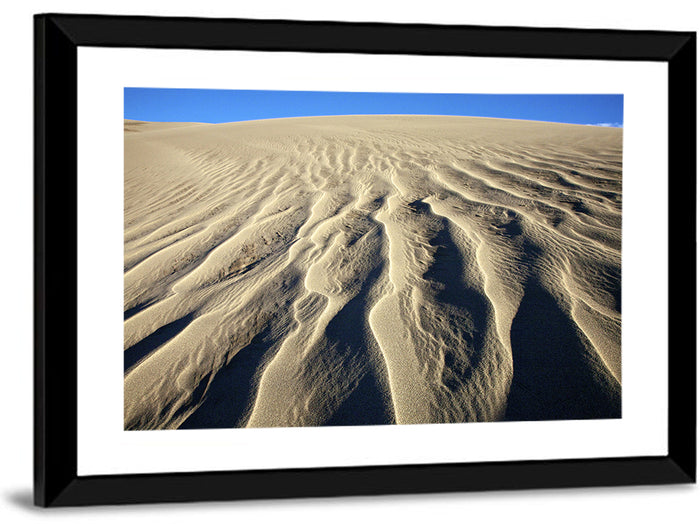 Endless Rippled Sand Dunes Wall Art as a framed print