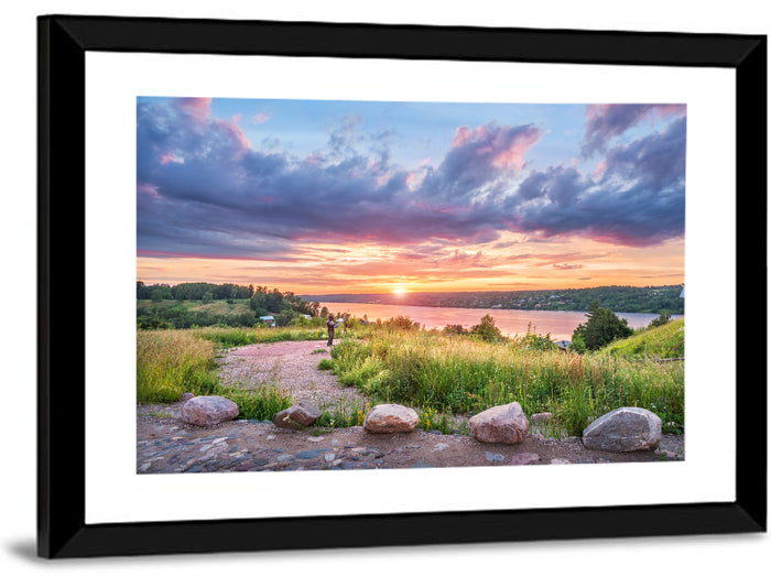 Mount Levitan Sunset Wall Art as a framed print