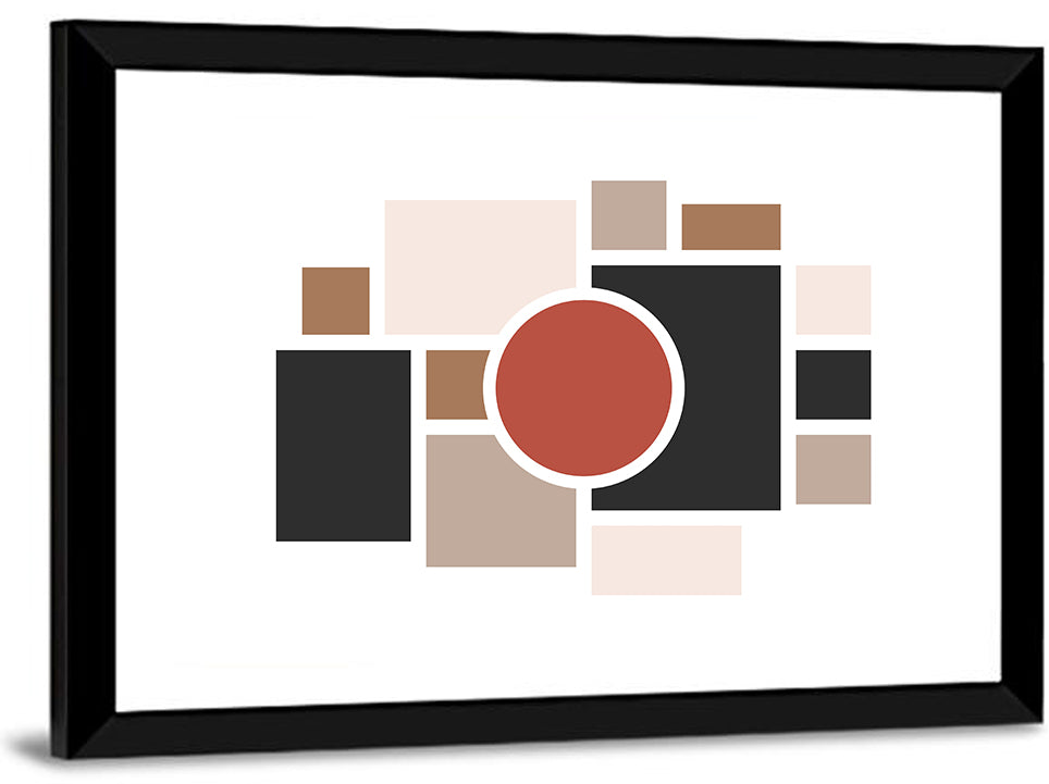 Terracotta Geometric Circle Composition Wall Art
