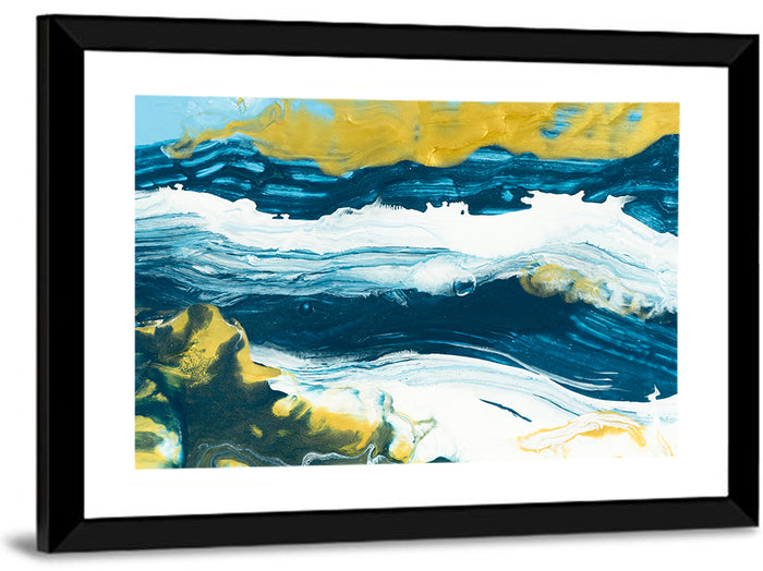 Flowing Streams with Gold Accents Wall Art as a framed print