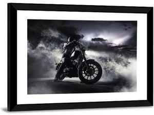 Motorcyclist in Fog Wall Art