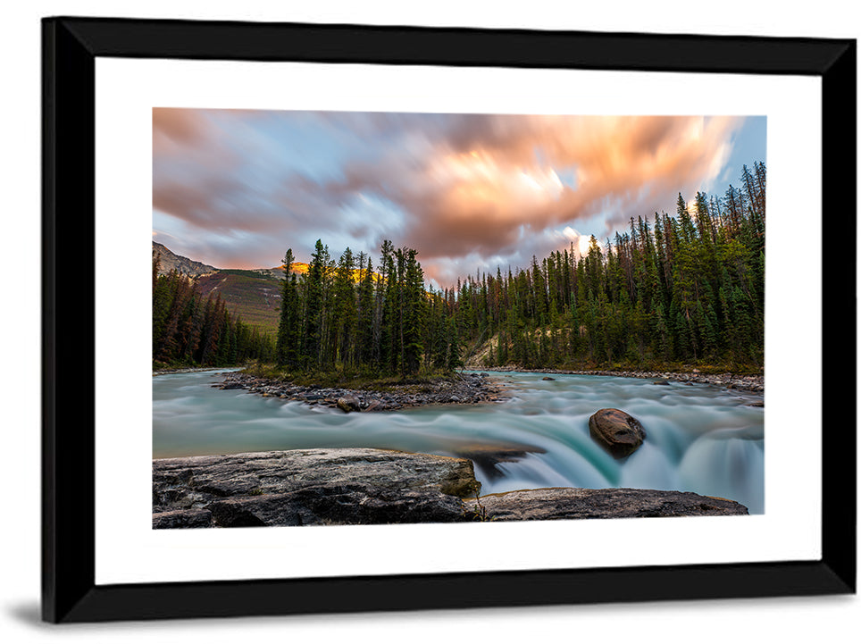 Sunwapta Falls River View Wall Art