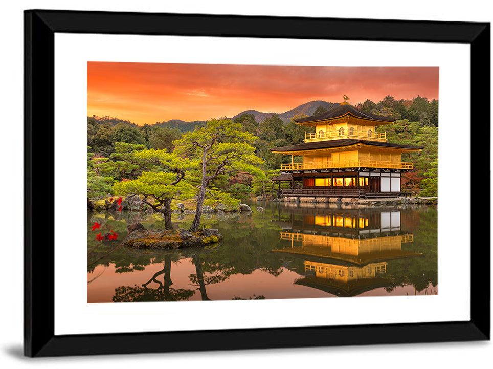 Kinkaku-ji at Sunset Wall Art