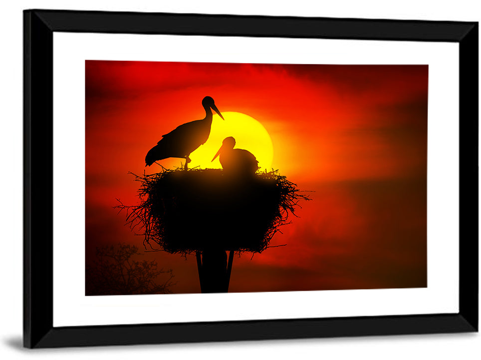 Storks In The Nest Wall Art