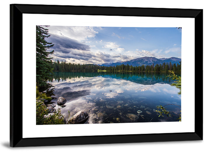 Lake Beauvert, Alberta Wall Art as a framed print