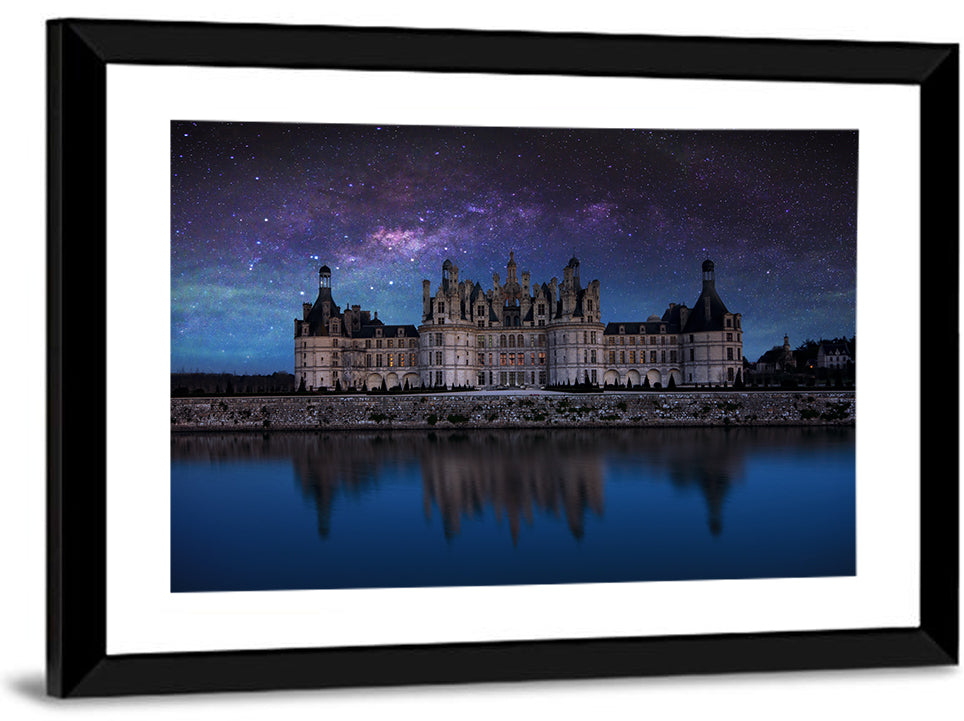 Château De Chambord Night Reflection Wall Art