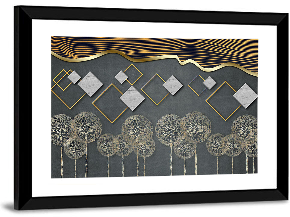 Gray and Gold Dandelion Wall Art