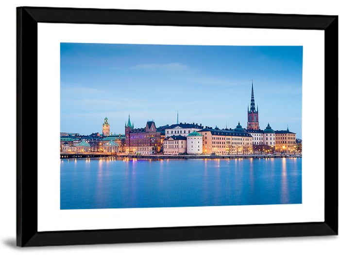 Twilight Over Riddarholmen Wall Art as a framed print