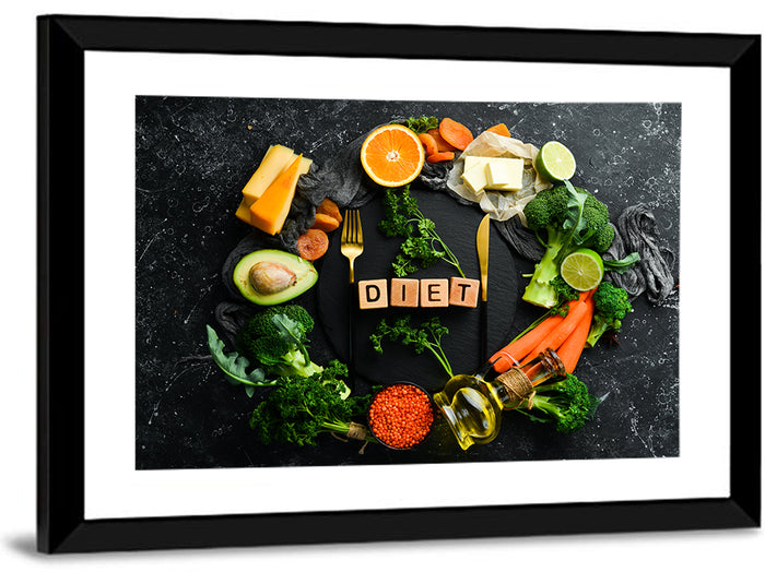 Balanced Diet Concept Wall Art as a framed print