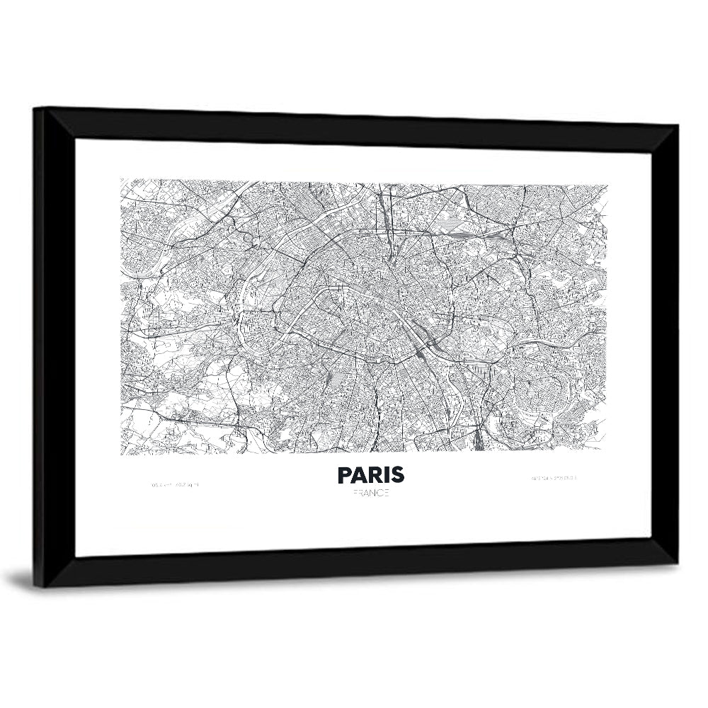 Paris City Map Wall Art