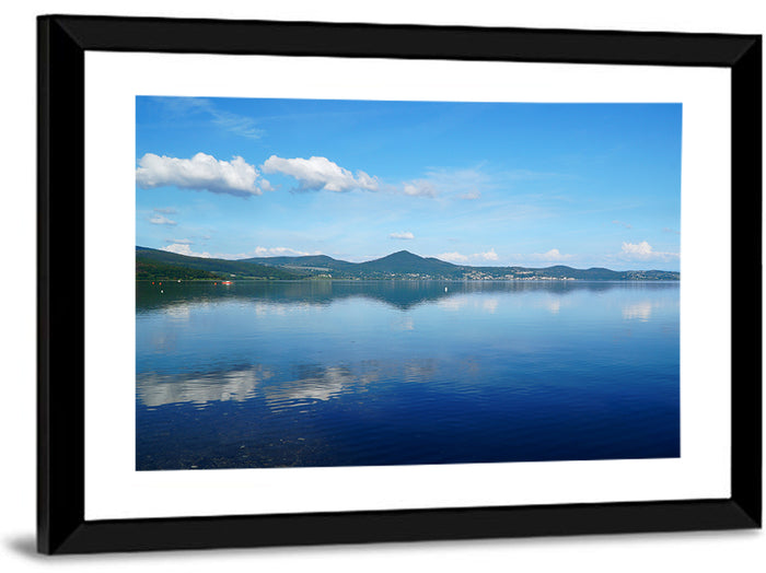 Lake Bracciano Reflection Wall Art as a framed print
