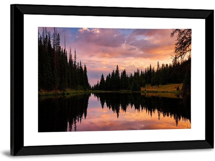 Lake Irene Sunset Reflection Wall Art as a framed print