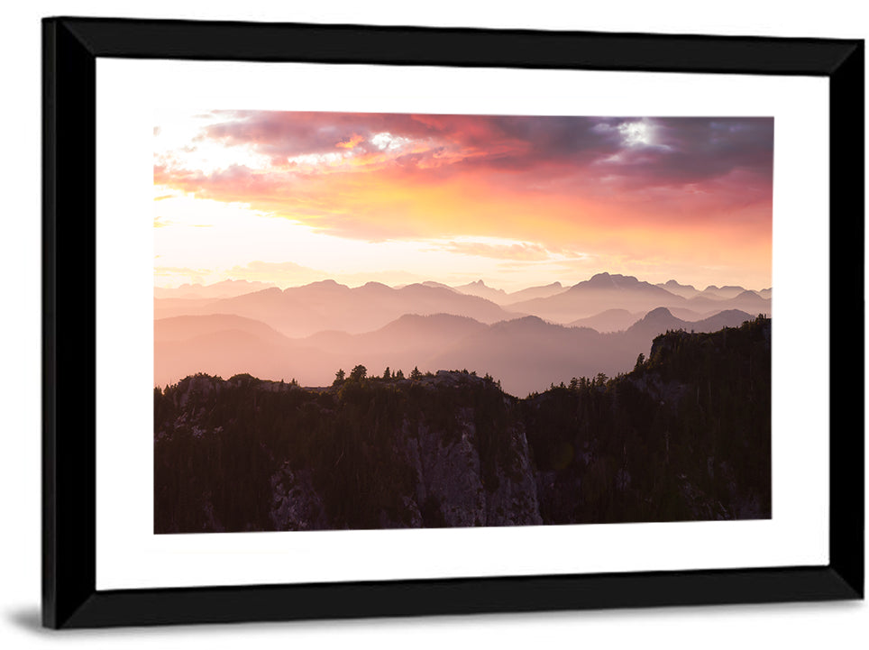 Vancouver Mountains at Sunset Wall Art