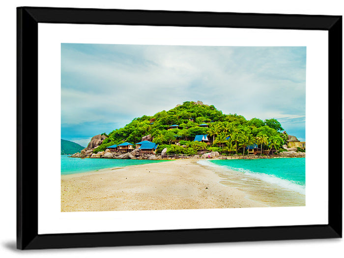 Koh Nang Yuan Sandbar Island Beach Wall Art as a framed print