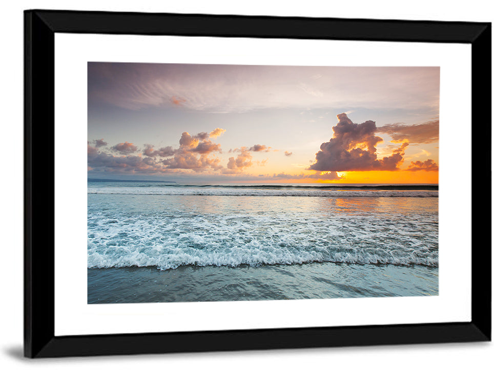 Golden Hour Beach Sunset Surf Wall Art