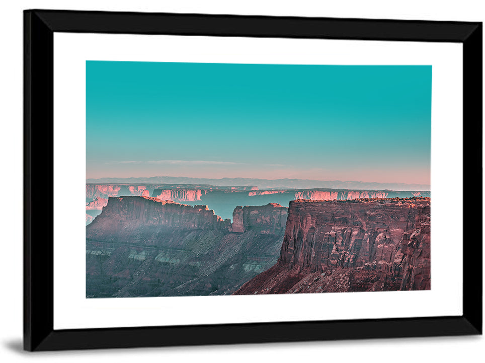 Sunlit Canyon Rim at Dusk Wall Art