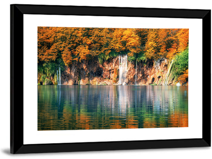 Autumn Reflections at Plitvice Lakes Wall Art as a framed print