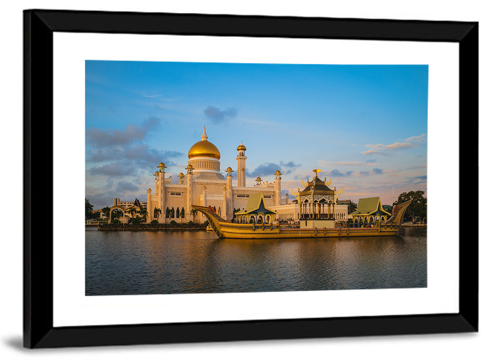 Sultan Omar Ali Saifuddien Mosque at Golden Hour Wall Art