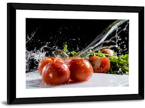Water Splash & Tomatoes Wall Art