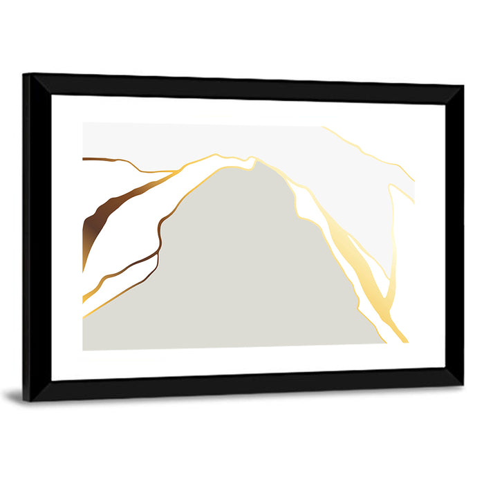 Golden Peak Abstract Wall Art as a framed print