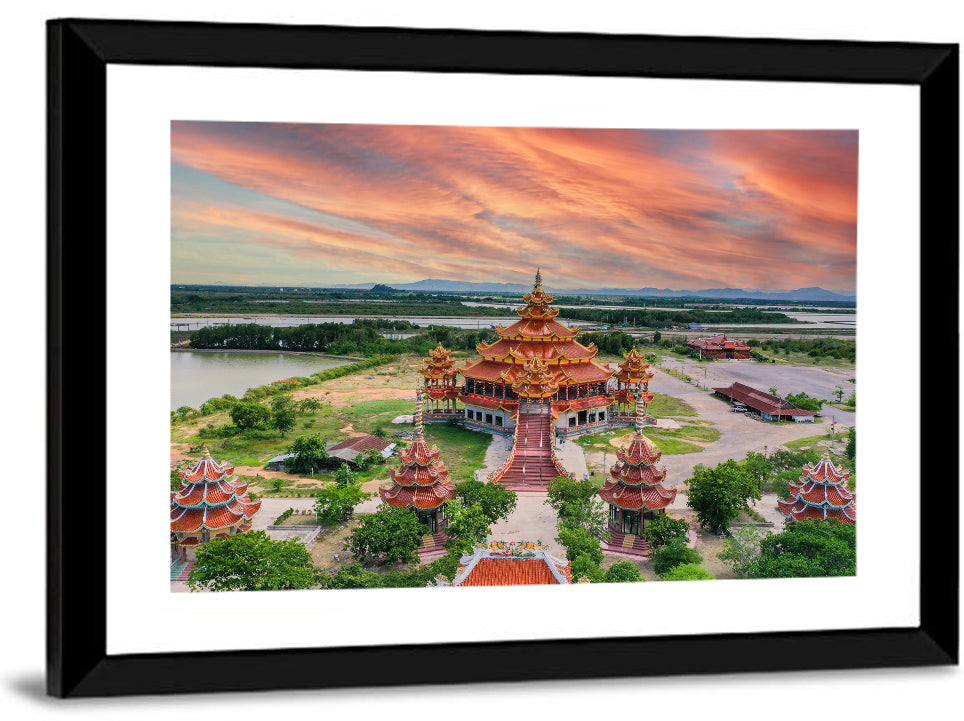 Wat Petch Suwan Temple at Sunset Wall Art