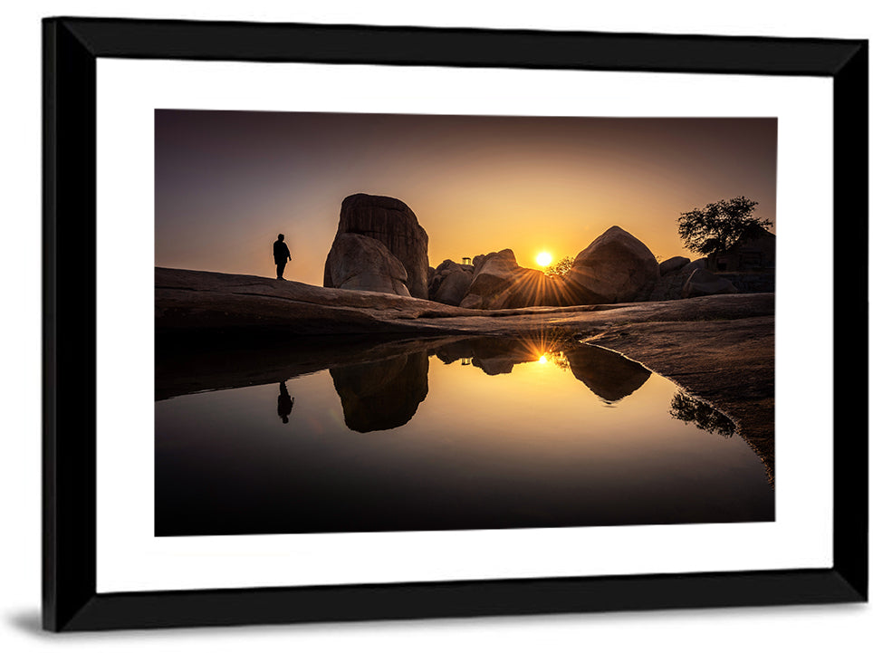 Hemakuta Hill Sunrise Temples Wall Art