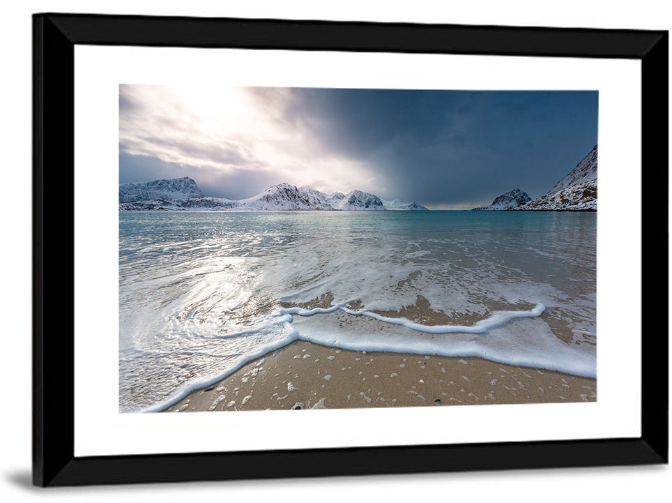 Haukland Beach Winter Light Wall Art