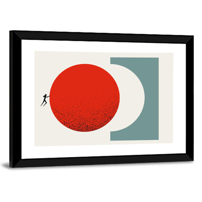 Accomplishment Concept with Red Circle Wall Art as a framed print