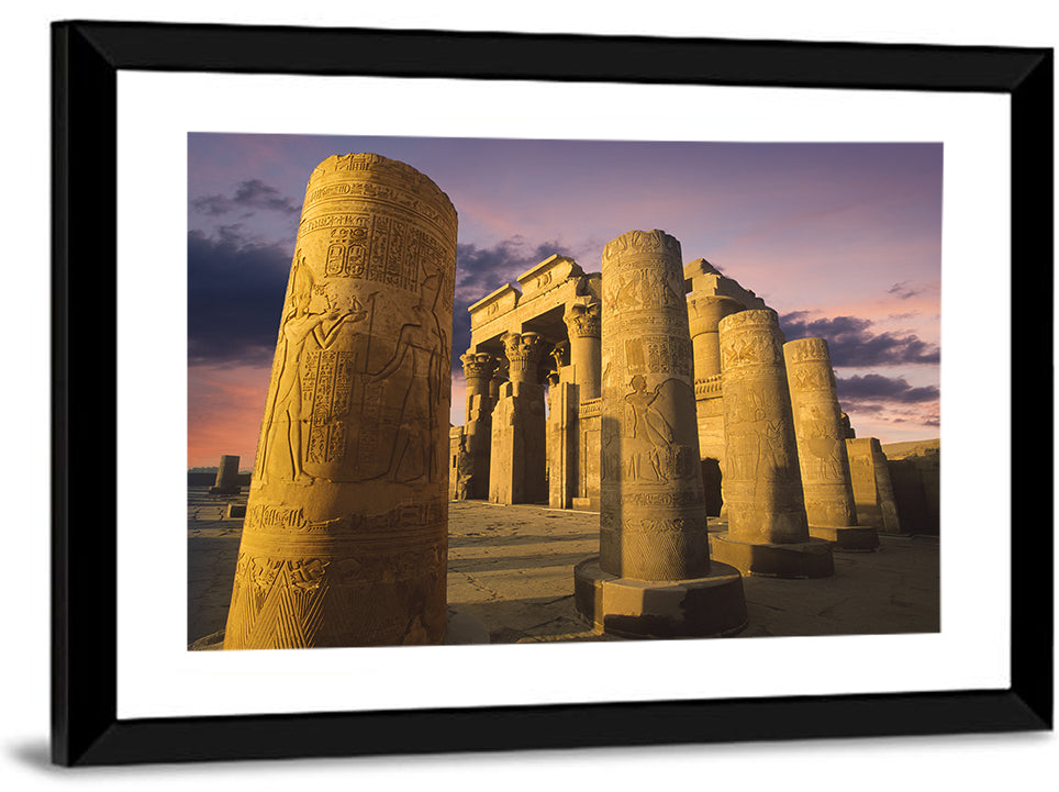 Kom Ombo Temple Pillars at Sunset Wall Art