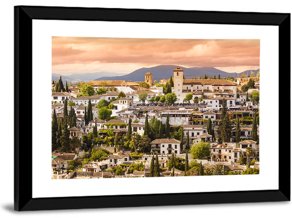 Granada Albaicín Sunset Cityscape Wall Art