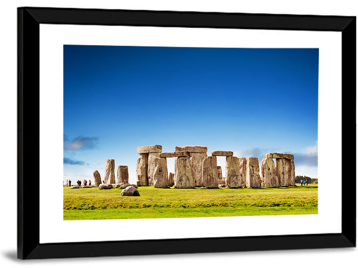 Stonehenge Under Blue Sky Wall Art as a framed print